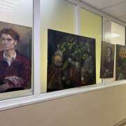 A new exhibition of creative works by students of the International Linguistic School was opened in the hall of the school