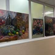 A new exhibition of creative works by students of the International Linguistic School was opened in the hall of the school