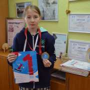 Taisiya Onul, a 5M3 student of the International Linguistic School,  wins in alpine skiing