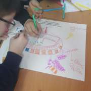 Fifth-graders of the International Linguistic School study the Athenian Theater and create intelligence maps.