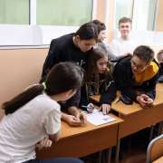Students of 7th and 8th grades of the International Linguistic School continued the project “The Cultural Heritage of Vladivostok" with presentations for 5th and 6th graders